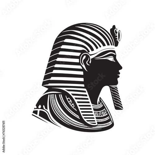 Enthralling Pharaoh Seti Silhouette - Envisioning the Majesty and Splendor of Ancient Kingship with Exquisite Illustration - Minimallest Pharaoh Seti Vector
