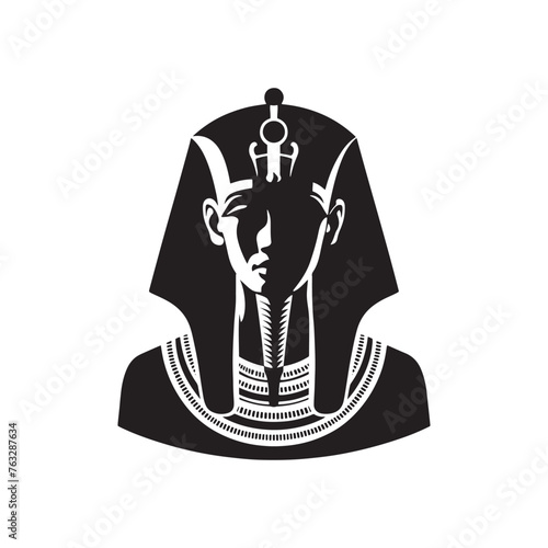 Eternal Pharaoh Seti Silhouette - Preserving the Timeless Legacy of Ancient Royalty with Detailed Illustration - Minimallest Pharaoh Seti Vector
