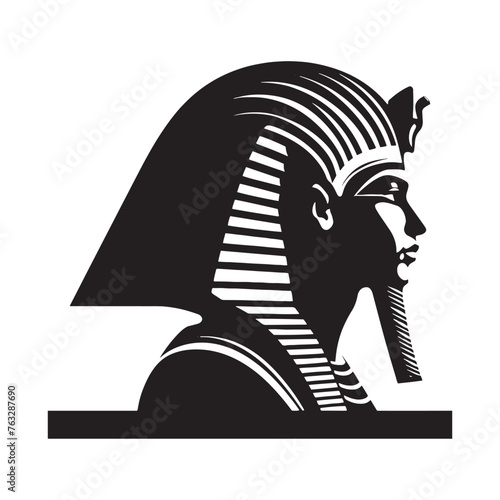 Iconic Pharaoh Seti Silhouette - Celebrating the Legacy of Ancient Egypt Through Captivating Illustration - Minimallest Pharaoh Seti Vector
