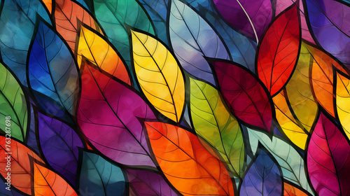 Colorful leaf wall art  colorful leaf glass art.