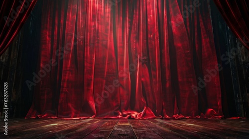 Scenes with rich red velvet curtains drawn