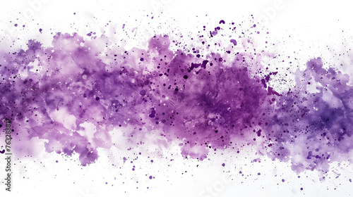 Illustration of many purple splashes of color on a white background