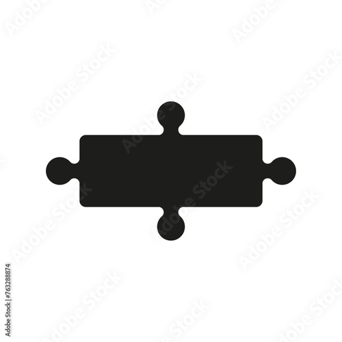 One big piece of the puzzle with empty and clean background inside. Vector silhouette.