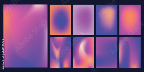 Set Gradient Background. Creative Liquid Paint for Advertising, Web, Social Media, Poster, Banner, Cover. Abstract Vector Illustration
