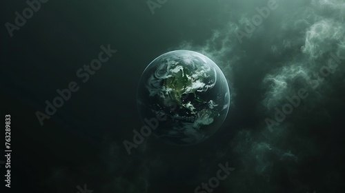 Planet Earth climate change disaster concept