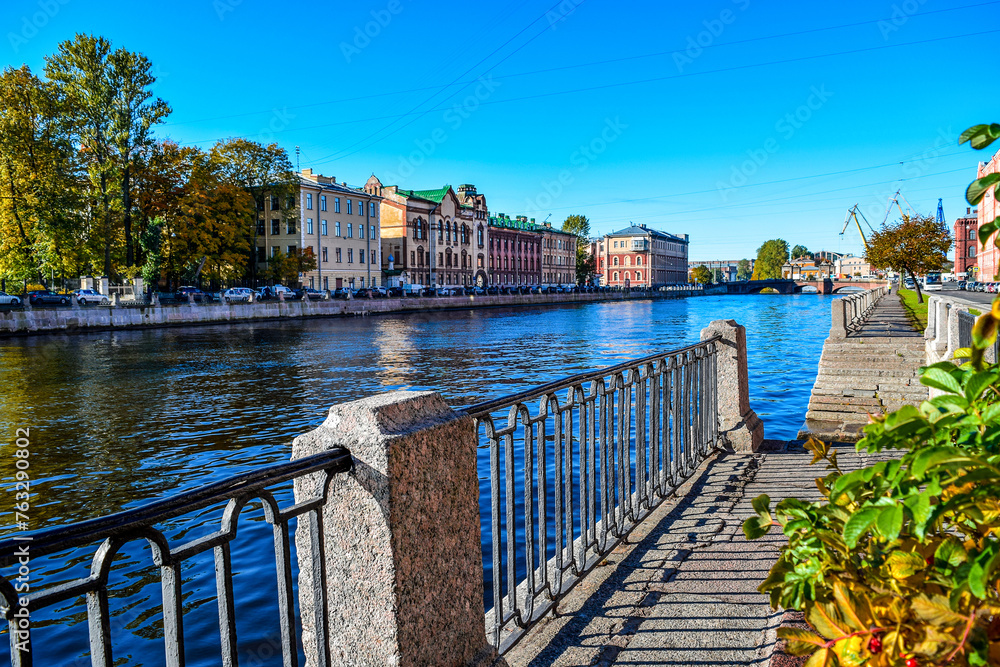 City river walk in Saint Petersburg, Russia
