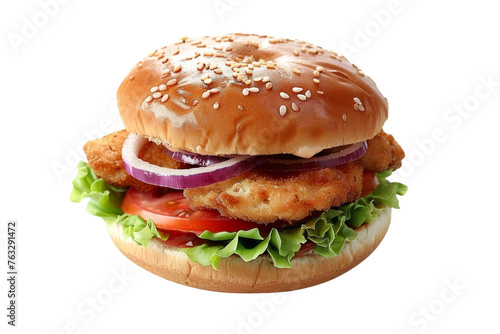 Fish burger cut out picture