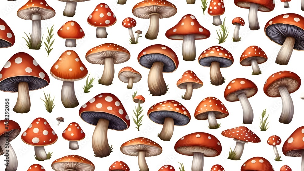 seamless background with mushrooms seamless background with mushrooms
