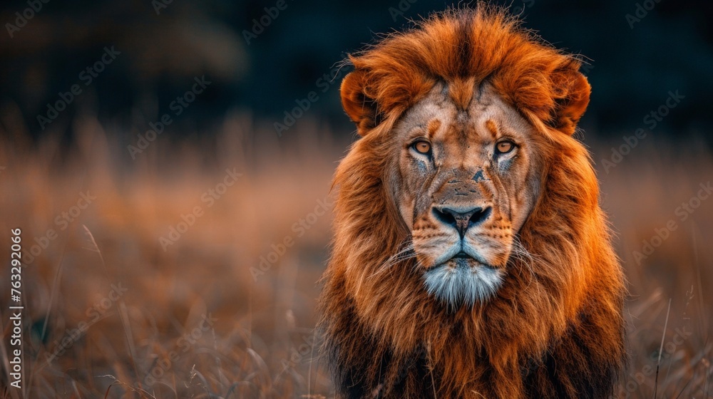 High Contrast Portrait of Lion