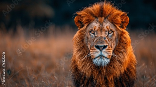 High Contrast Portrait of Lion