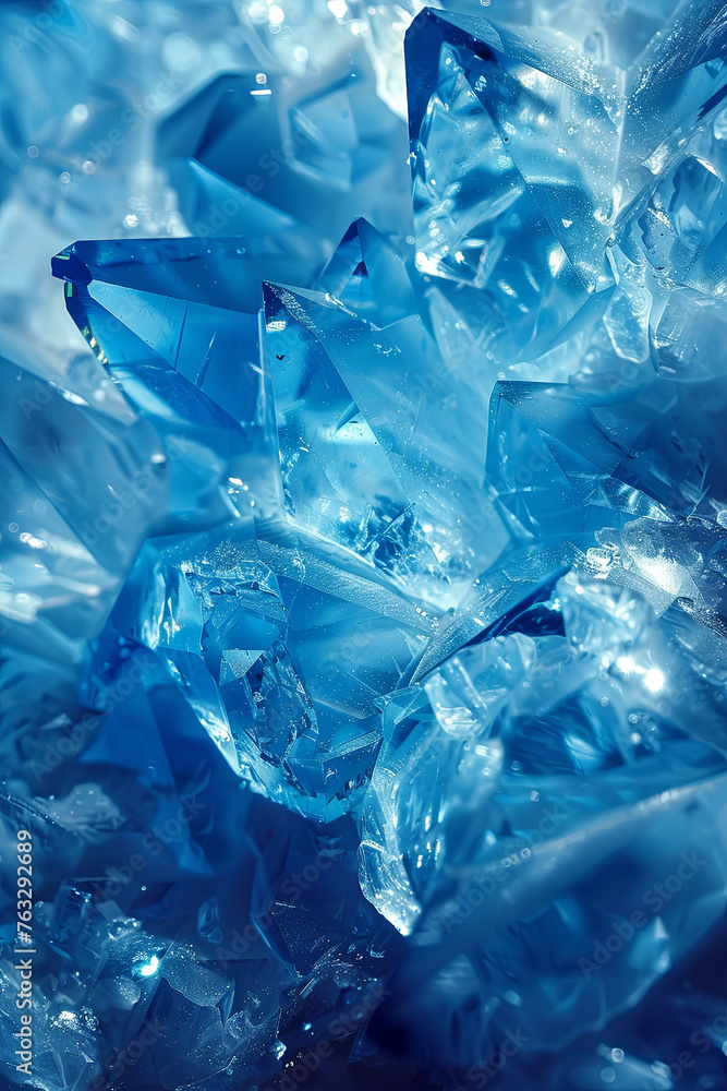 Blue crystal texture for background Blue crystal texture for background