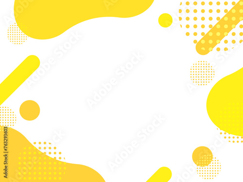 SALE・キャンペーン ポップ な曲線フレーム 背景 黄色 