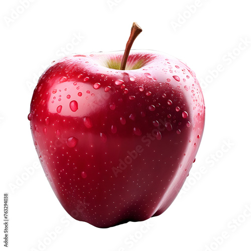 Red apple on transparent background.
