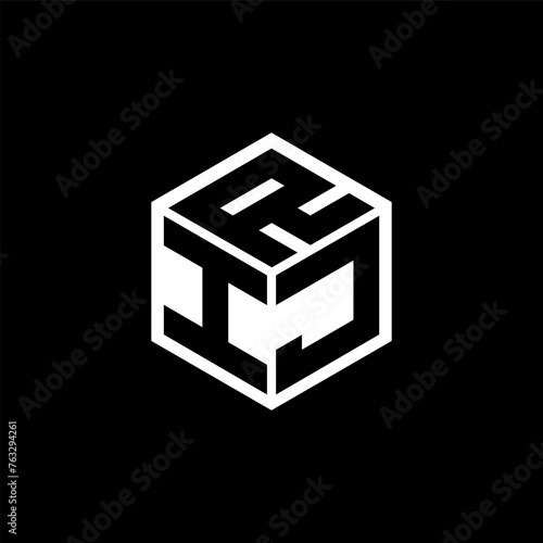 IJR letter logo design with black background in illustrator, cube logo, vector logo, modern alphabet font overlap style. calligraphy designs for logo, Poster, Invitation, etc. photo