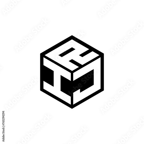 IJR letter logo design with white background in illustrator, cube logo, vector logo, modern alphabet font overlap style. calligraphy designs for logo, Poster, Invitation, etc. photo