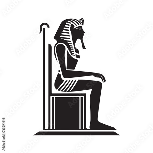Glorious Pharaoh Tutankhamun Silhouette Heritage - Illuminating the Path of Ancient Kings with Illustration - Minimallest Vector
