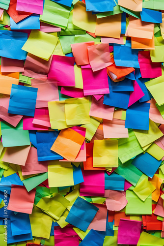 Colorful sticky notes on a wall for background