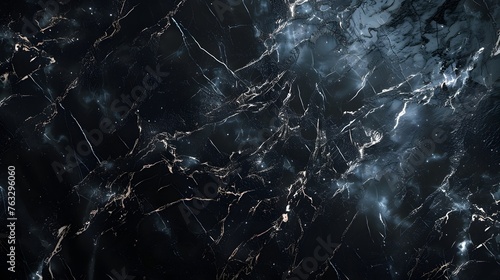 Luxurious and elegant black marble stone texture with golden veins, glossy black marble for wallpaper background