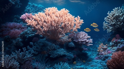 coral reef with small fish © Aleksandr