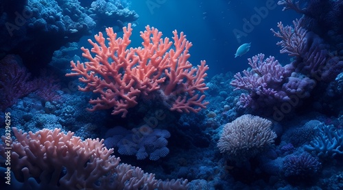 coral reef with small fish