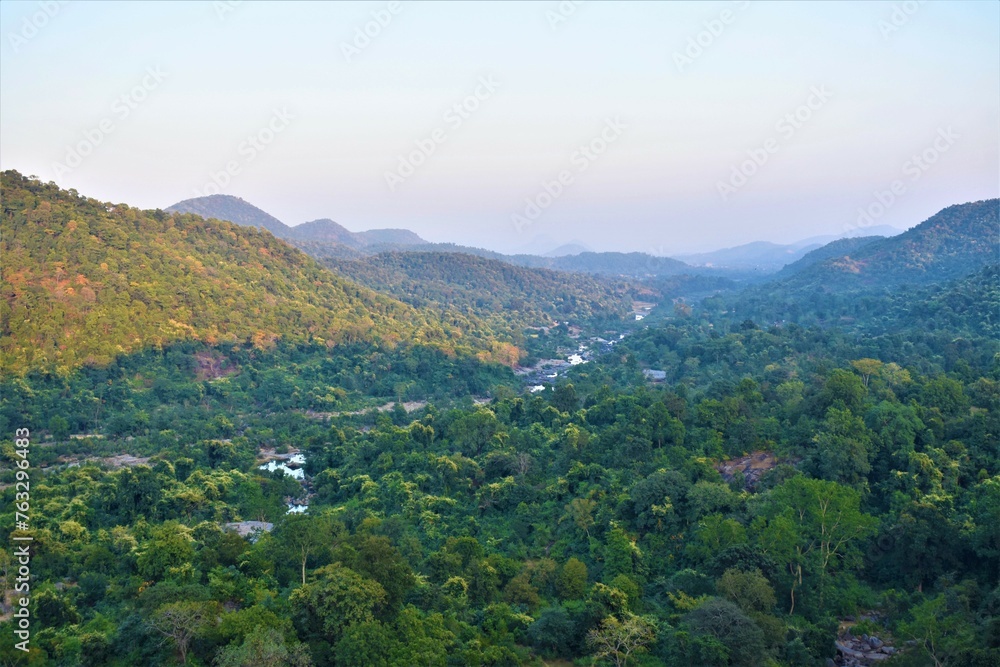 landscape in the mountains at Ranchi, India 