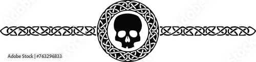 Ornate Celtic Pattern Circle Header with Skull