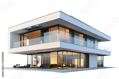 Luxury modern house on earth isolated on white or transparent background. PNG © Jezper