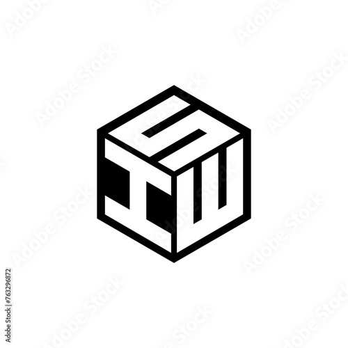 IWS letter logo design with white background in illustrator, cube logo, vector logo, modern alphabet font overlap style. calligraphy designs for logo, Poster, Invitation, etc. photo
