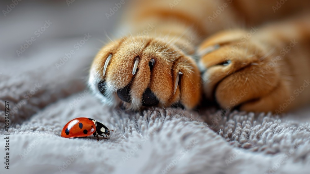 Ladybug on Cat's Paw Ladybug on Cat's Paw