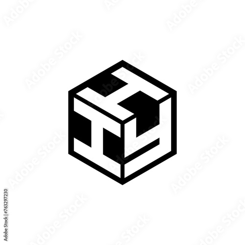 IYH letter logo design with white background in illustrator, cube logo, vector logo, modern alphabet font overlap style. calligraphy designs for logo, Poster, Invitation, etc. © Mamunur