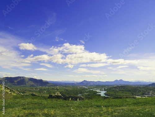 mountain landscape with blue sky