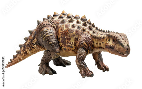 Marveling at the Ancient Armor of the Ankylosaurus  White Background  Generative AI. Transparent PNG