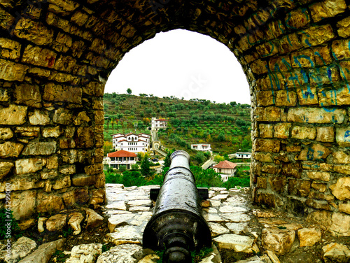 Castle cannon pointing