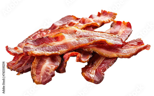 Sizzling Bacon A Tempting Delight, White Background, Generative AI. Transparent PNG