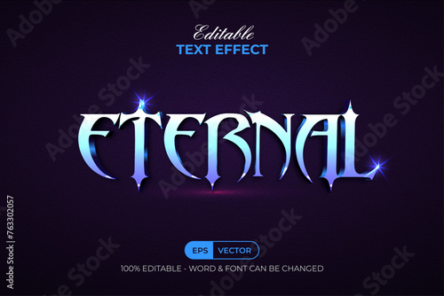 Eternal Editable Text Effect Metal Shiny Style.