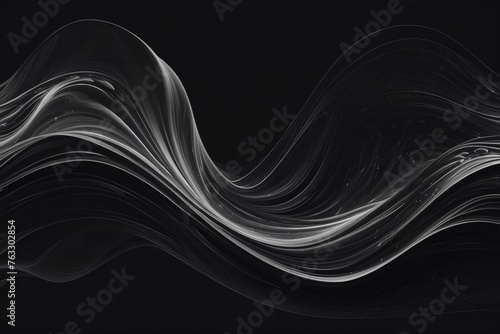 Abstract black and white background, liquid waves photo