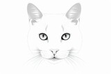 a high quality stock illustration of a white cat isolated on a white background