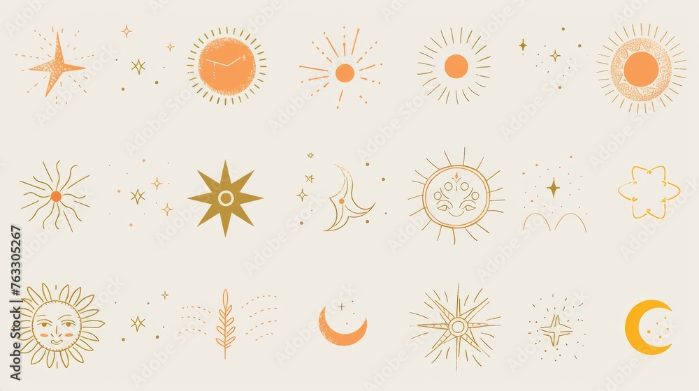 Boho linear icons and symbols for social media posts and stories. Abstract design elements for artisan jewellery, artisan jewelry posts. Boho linear icons and symbols for social media posts and stories. Abstract design elements for artisan jewellery, artisan jewelry posts.