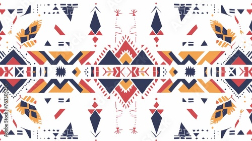 Colorful tribal Navajo modern seamless pattern. Aztec fancy abstract geometric art print. Hipster background. Use for wallpaper, cloth design, fabric, paper, cover, textile, weave, and wrapping.
