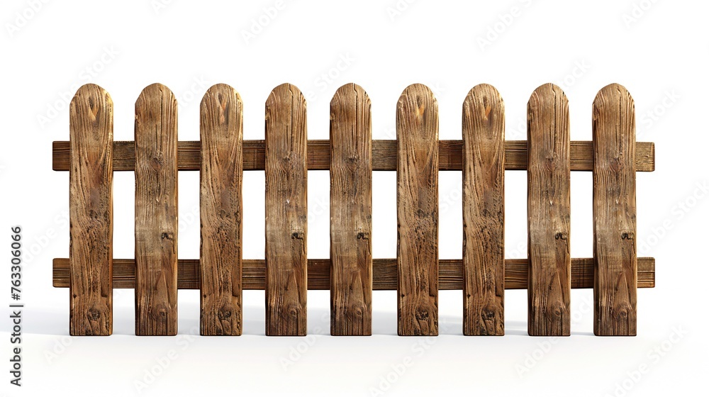 Wooden Picket Fence Isolated on White Wooden Picket Fence Isolated on White
