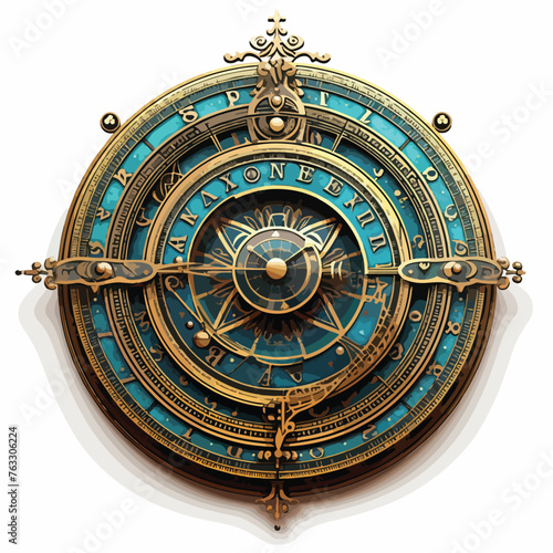 Astrolabe Clipart isolated on white background