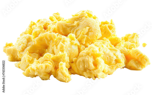 Perfecting Scrambled Eggs, White Background, Generative AI. Transparent PNG