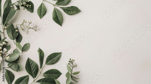 Botanical Frame on White Background 