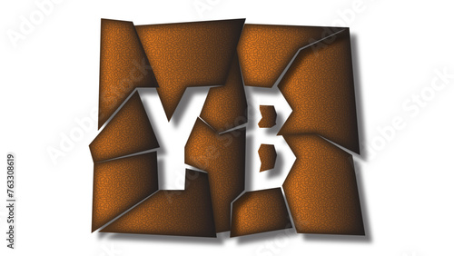 YB Lettermark Designed in Cracks and Shadows - A Typography Logo Inspiration
