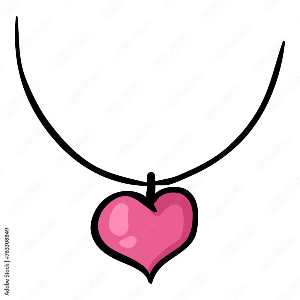 Heart Pendant - Hand Drawn Doodle Icon Heart Pendant - Hand Drawn Doodle Icon