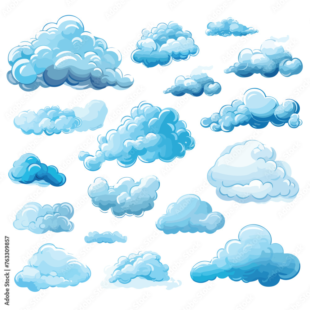 Blue Clouds Clipart isolated on white background
