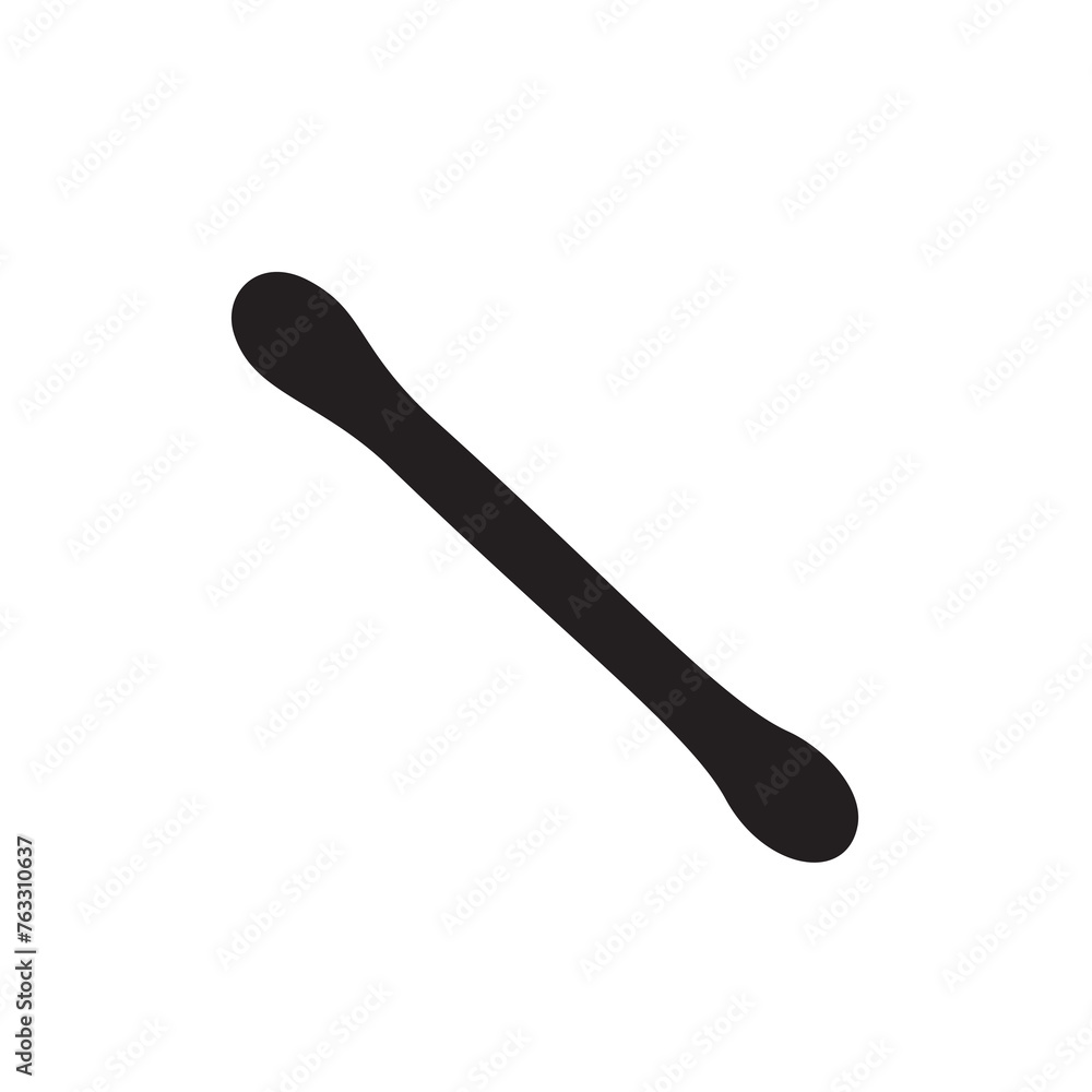 Cotton Swab Icon, Paper Ear Sticks Symbol, Hygiene Buds Sign, Earwax Cleaner Swab Silhouette, Minimal Ear Sticks Icons on White Background, Vector Illustration