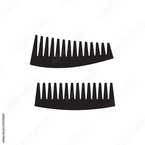 Comb Icon, Barber Symbol, Haircut Logo Silhouette, Hairbrush Sign, Grooming Service Shape, Comb Vector Illustration