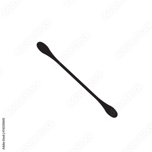 Cotton Swab Icon, Paper Ear Sticks Symbol, Hygiene Buds Sign, Earwax Cleaner Swab Silhouette, Minimal Ear Sticks Icons on White Background, Vector Illustration