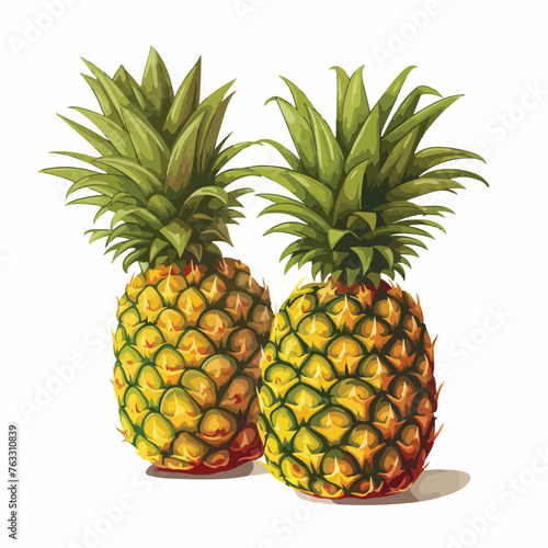 Pineapples Clipart isolated on white background